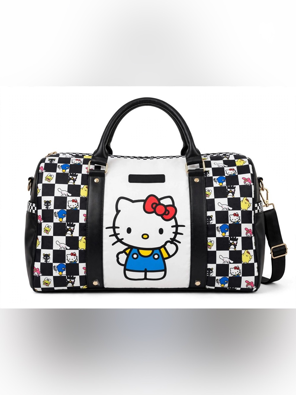 Hello Kitty Black, White & Red Checkerboard Travel Duffel
